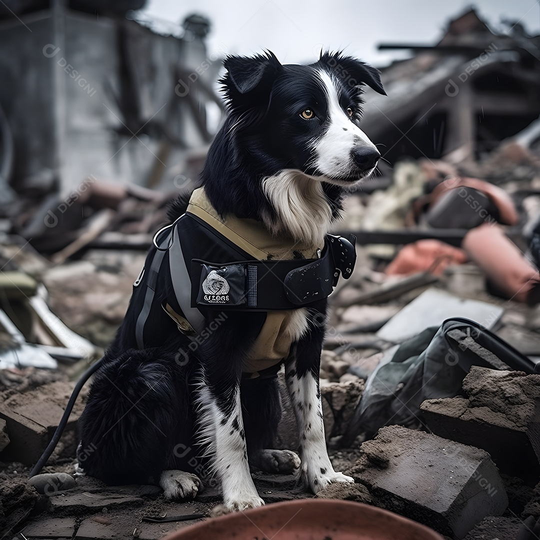 Cachorro ajudante de socorrista