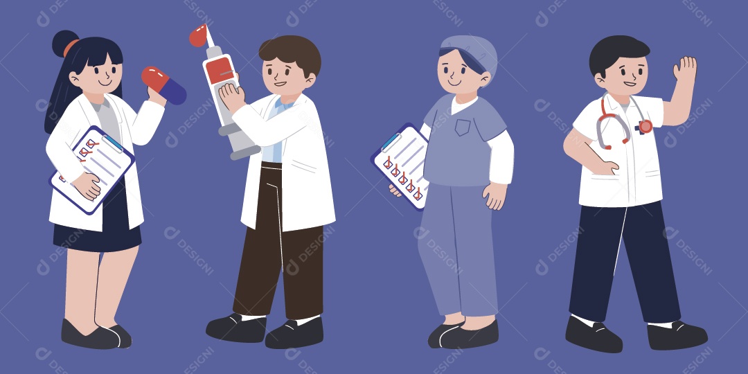 Médicos Ilustração Vetor EPS