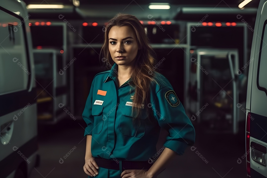 Vista de uma socorrista prestando socorro