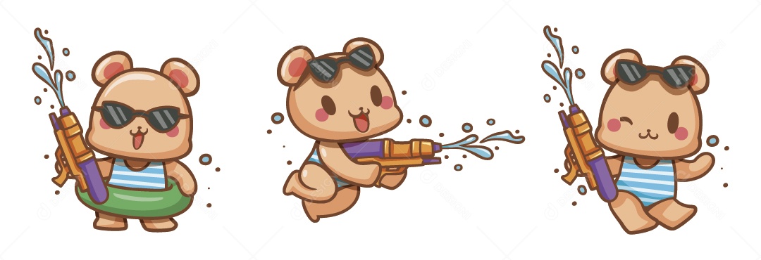 Animal com Arminha Água Ilustração Vetor EPS