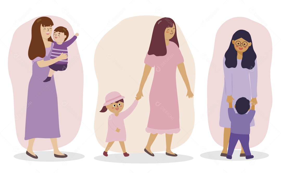 Mãe e Filho Ilustração Vetor EPS