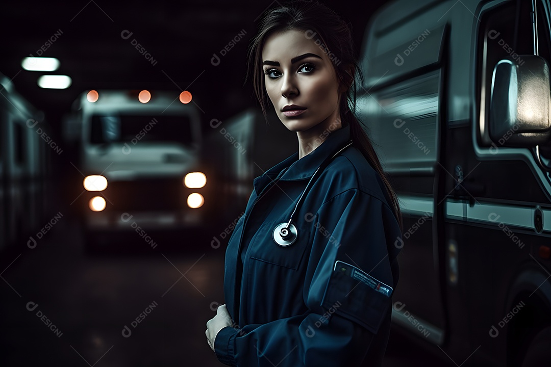 Vista de uma socorrista prestando socorro