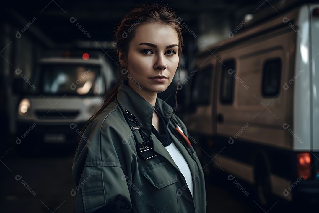 Vista de uma socorrista prestando socorro