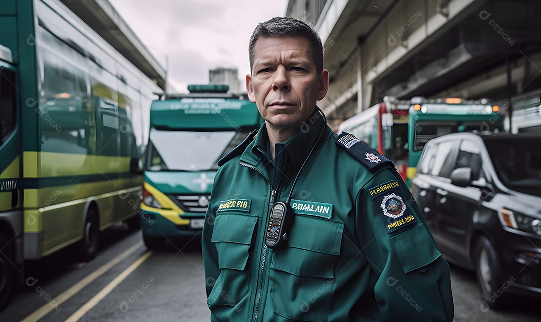 Vista de um socorrista prestando socorro