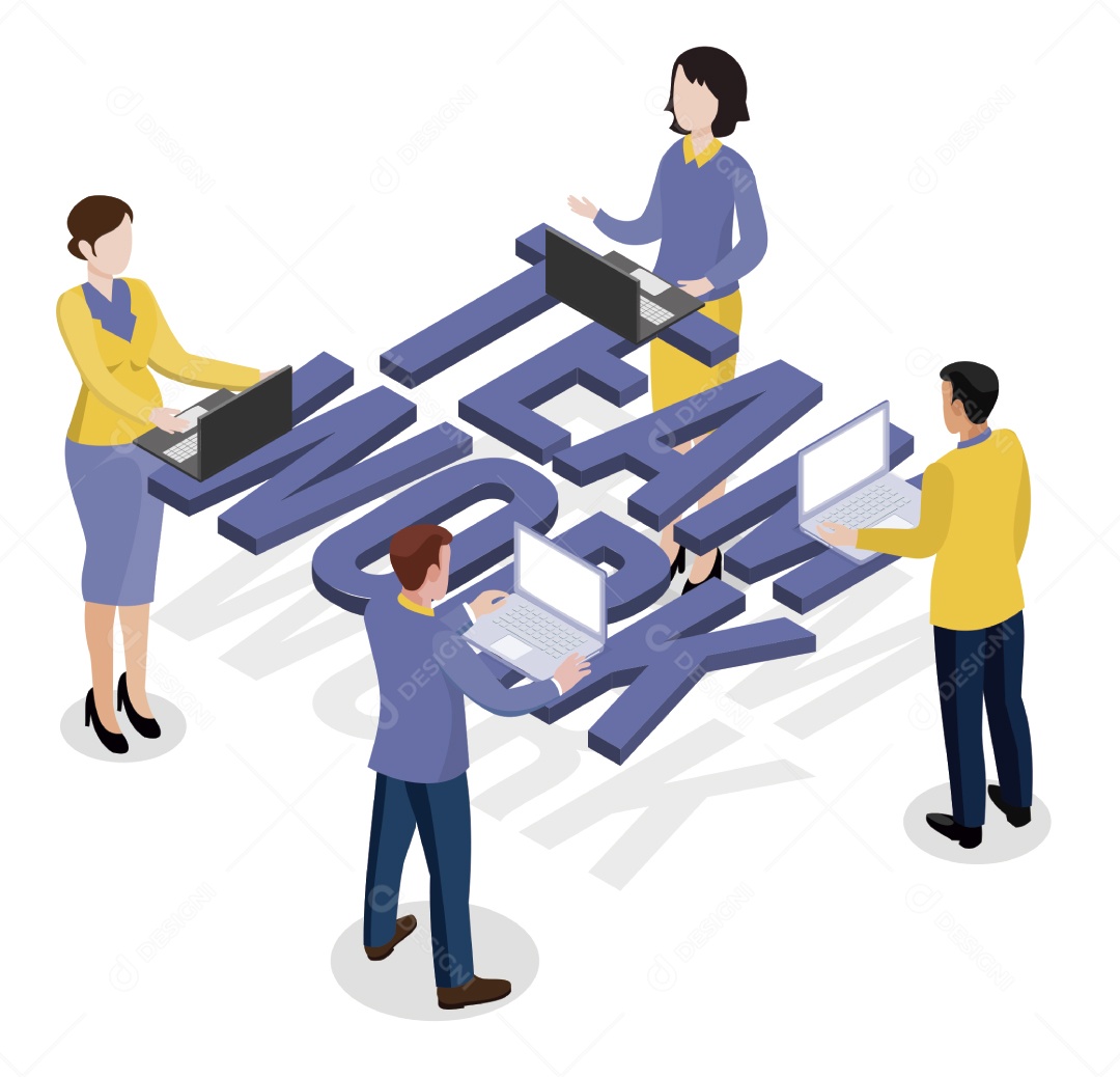 Trabalho em Equipe Ilustração Vetor EPS