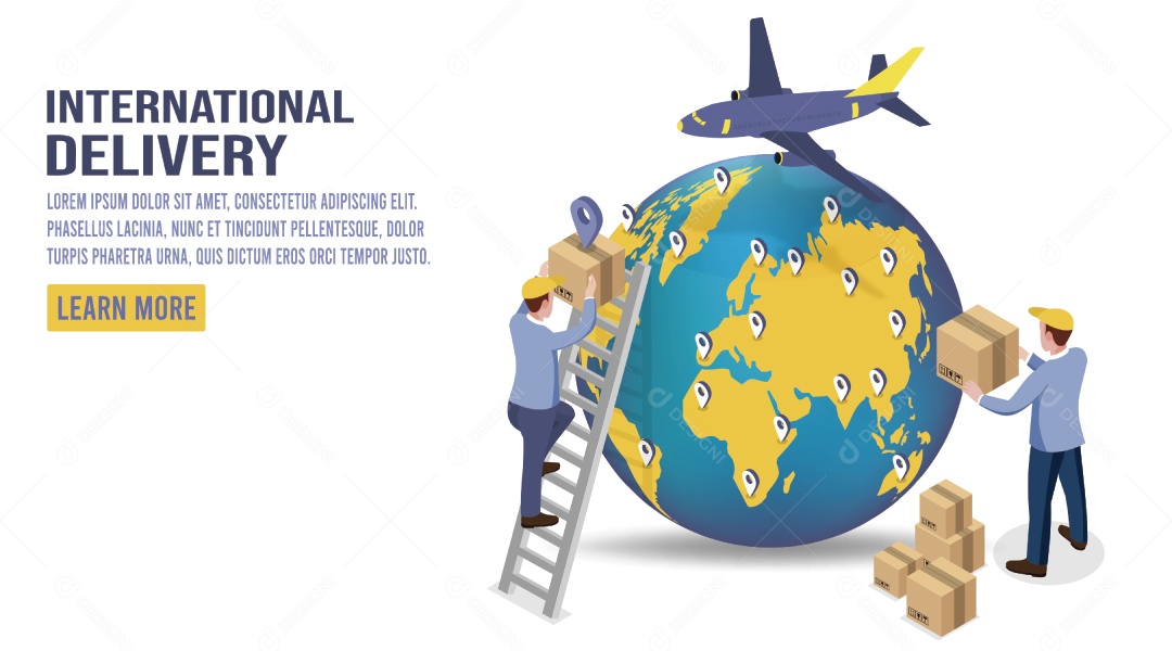 Entrega Internacional Ilustração Vetor EPS