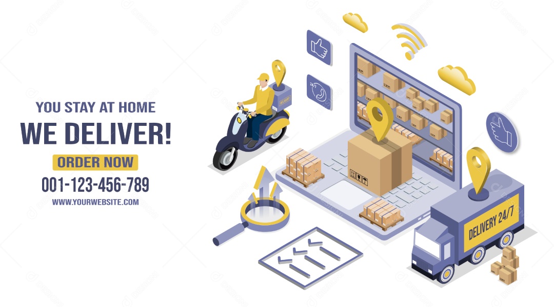 Entregas Ilustração Vetor EPS