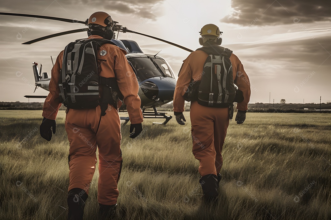 Vista de socorristas prestando socorro