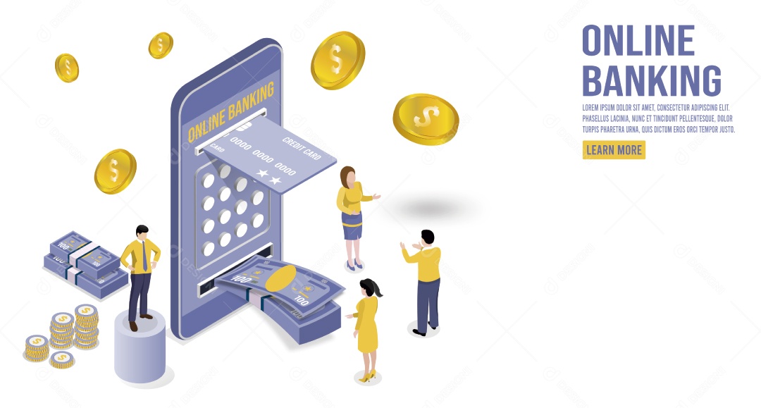 Banco Online Ilustração Vetor EPS