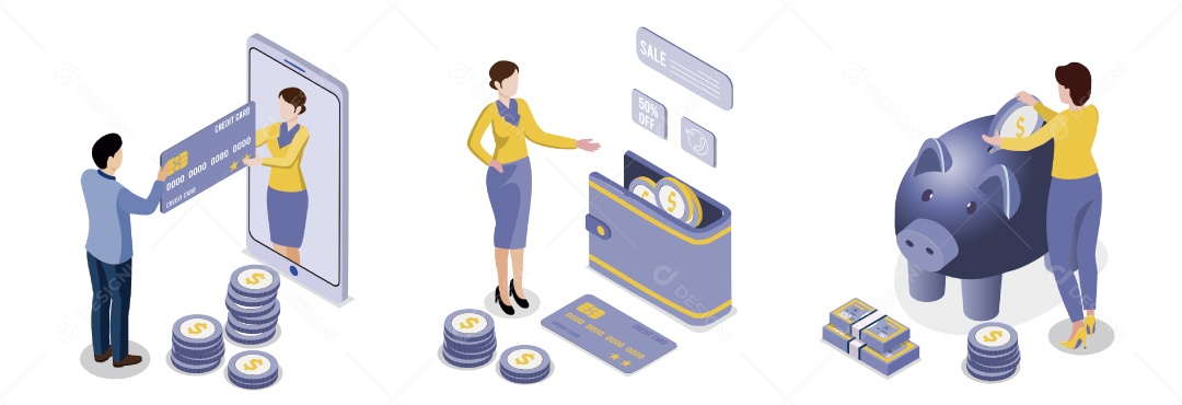 Pagamentos Online Ilustração Vetor EPS