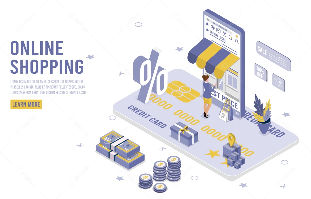 Lojas Online Ilustração Vetor EPS