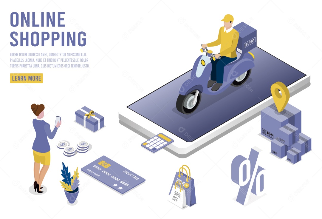 Lojas Online Ilustração Vetor EPS