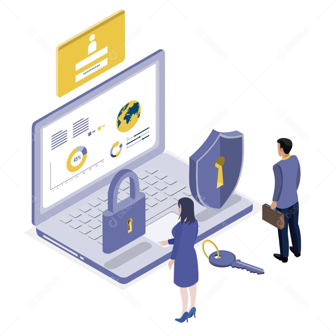 Segurança e Privacidade Ilustração Vetor EPS