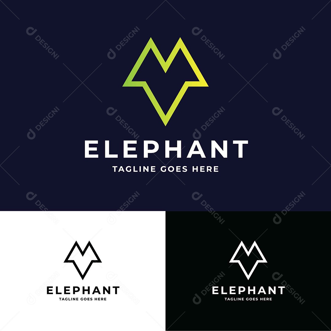 Logo Empresarial Elephant AI + EPS Editável