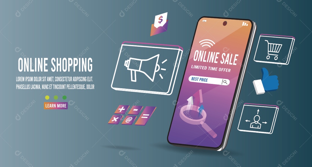 Compras Online Ilustração Vetor EPS