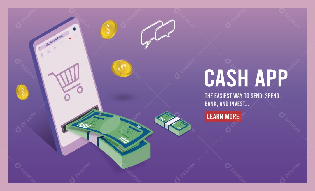 Aplicativo de Dinheiro Ilustração Vetor EPS