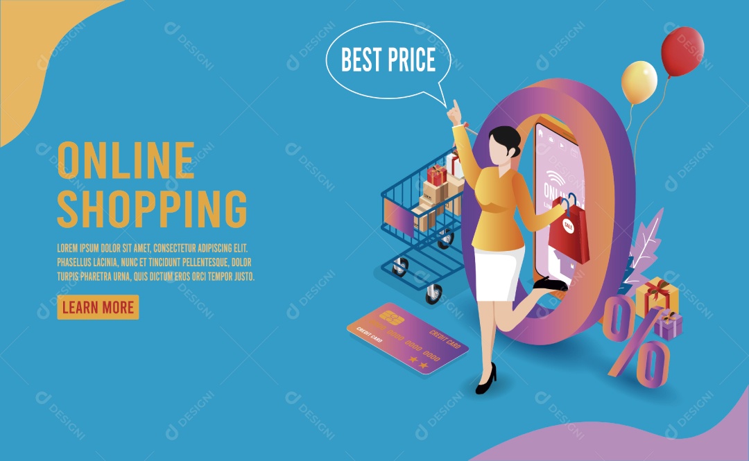 Compras Online Ilustração Vetor EPS