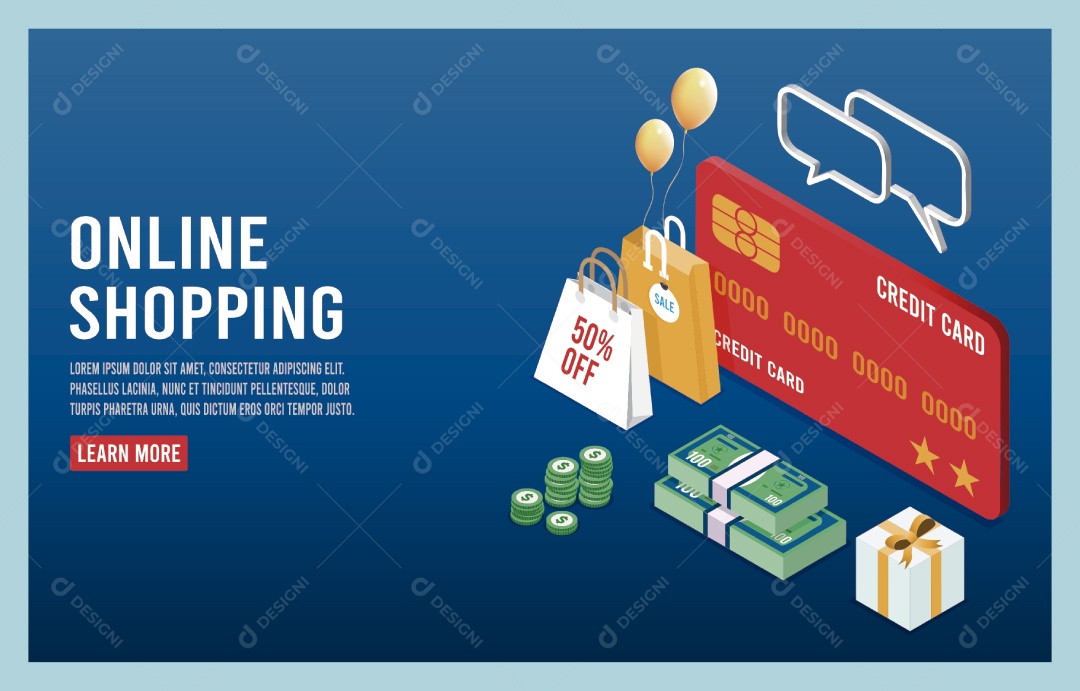 Compras Online Ilustração Vetor EPS