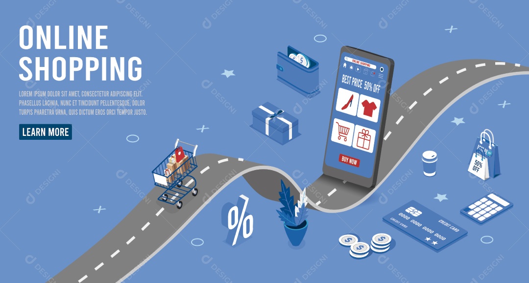 Compras Online Ilustração Vetor EPS