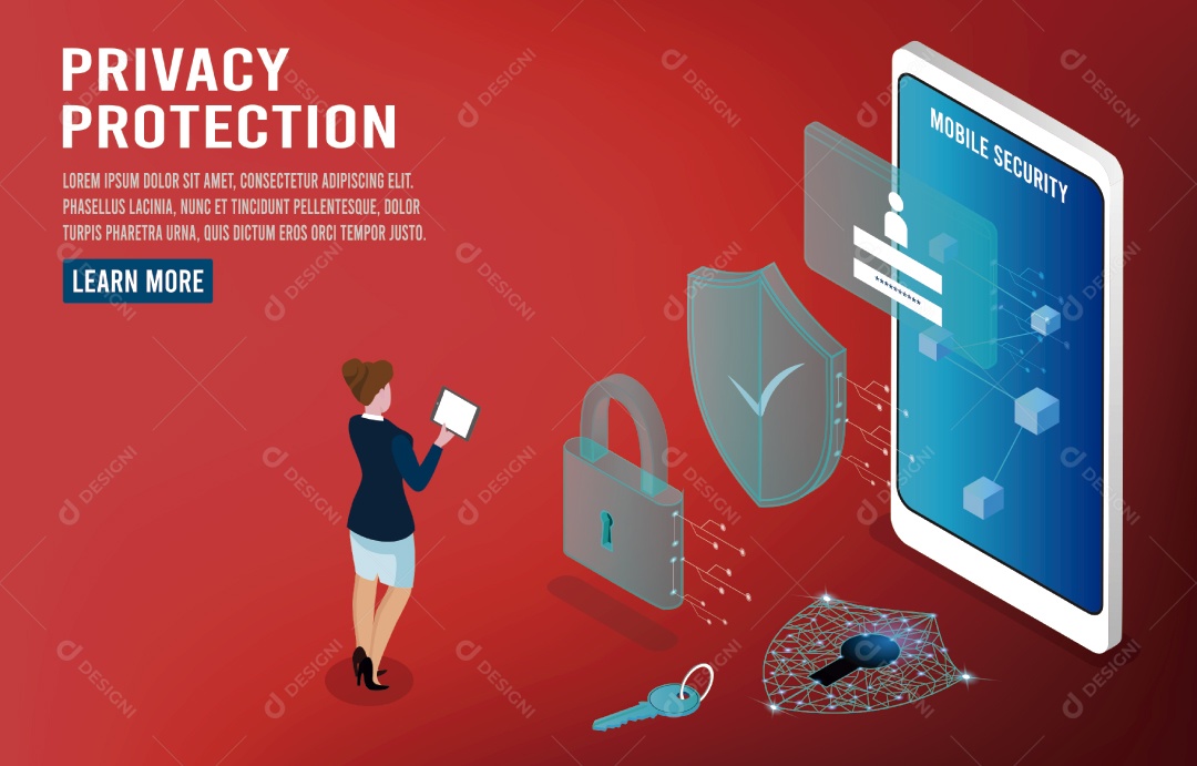 Privacidade Protegida Ilustração Vetor EPS