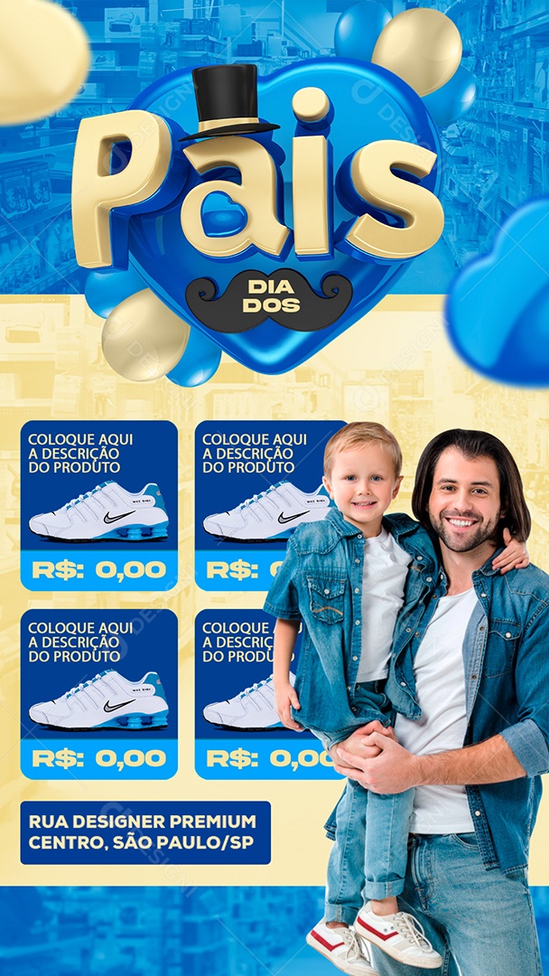 Social Media Story Encarte Dia Dos Pais PSD Editável