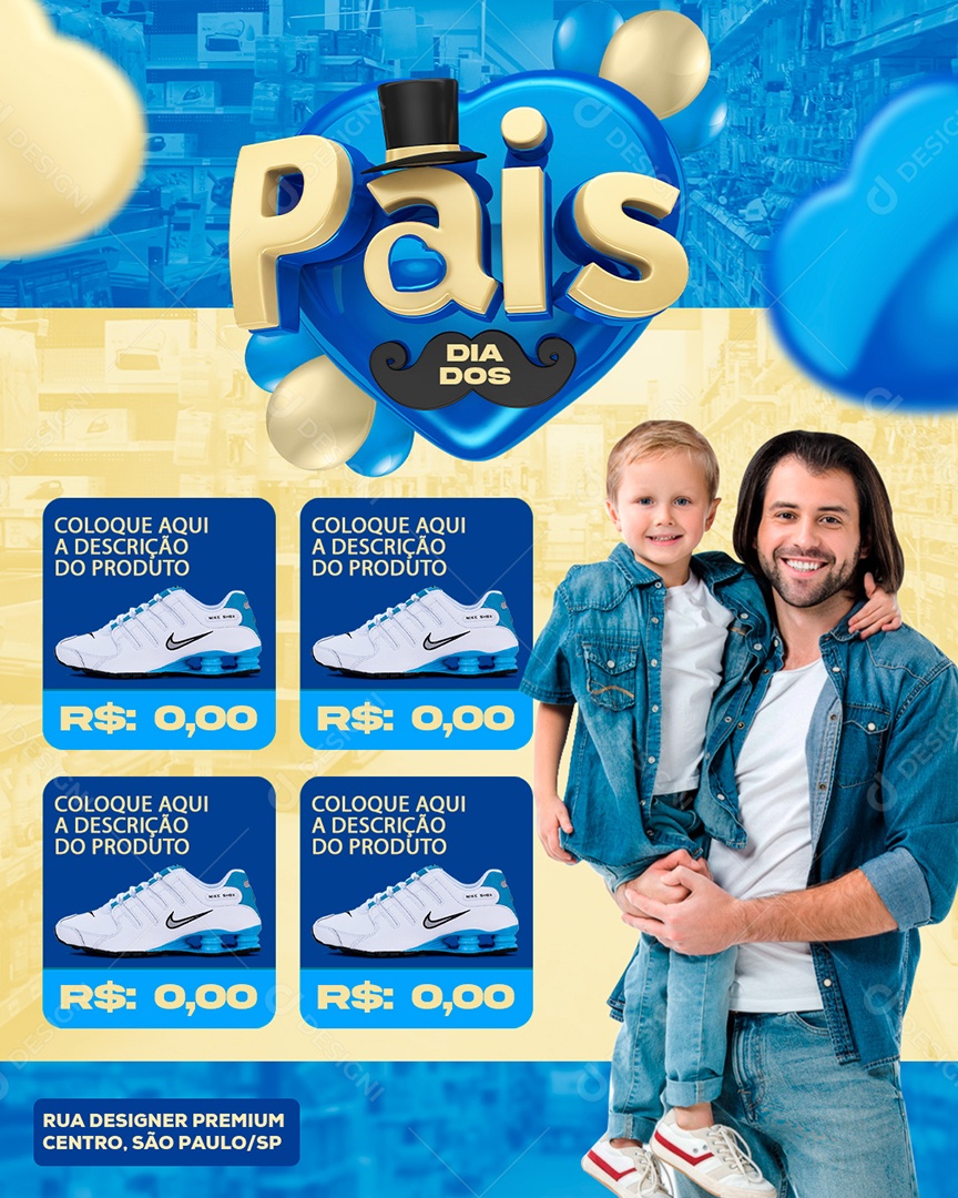 Social Media Encarte Dia Dos Pais PSD Editável