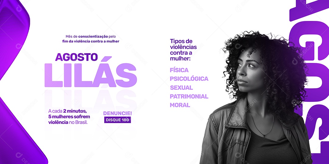 Agosto Lilás Social Media PSD Editável