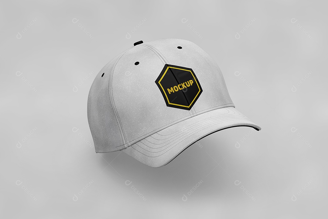 Mockup Boné Branco Social Media PSD Editável
