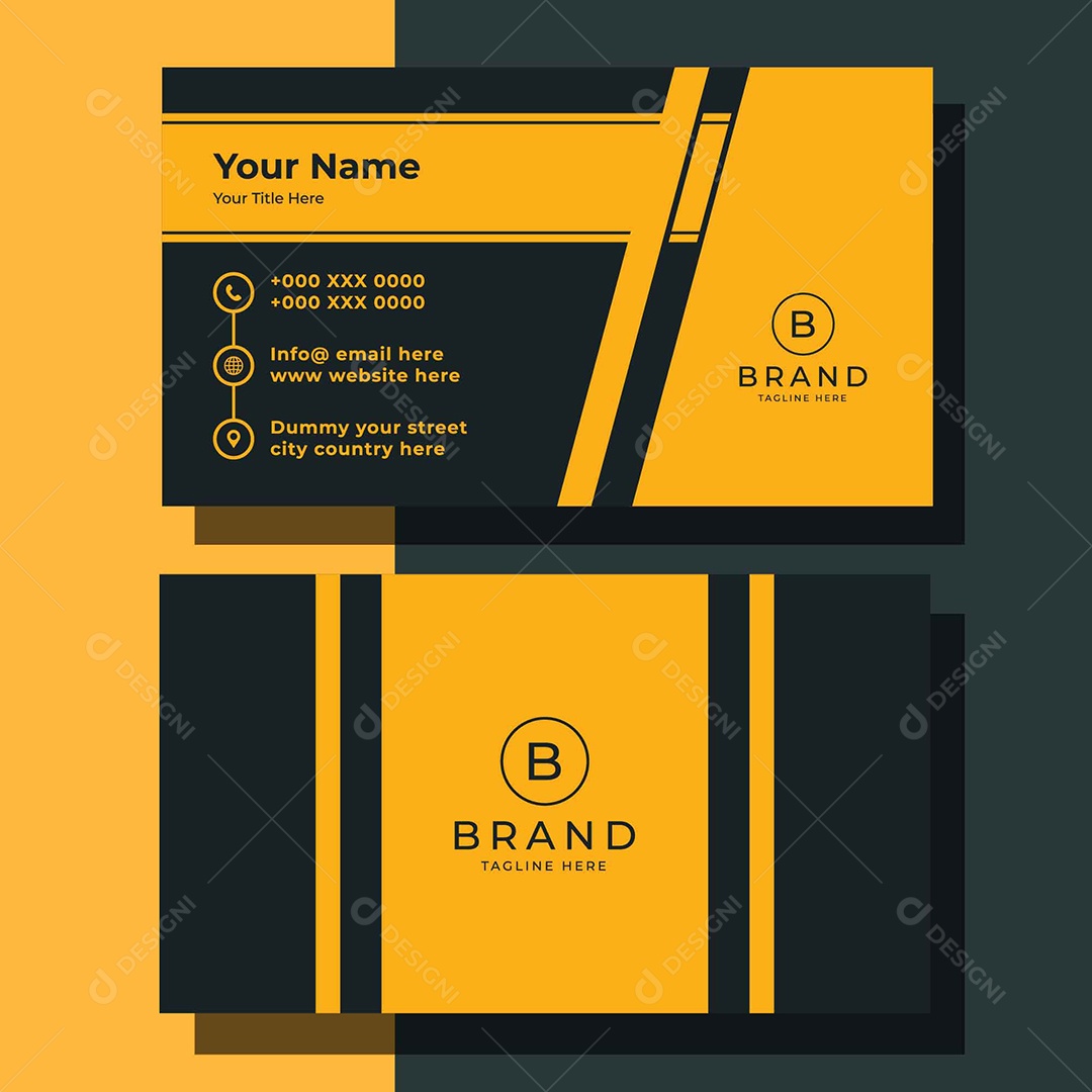 Modelo de Cartão de Visita Ilustração Vetor EPS + AI Editável