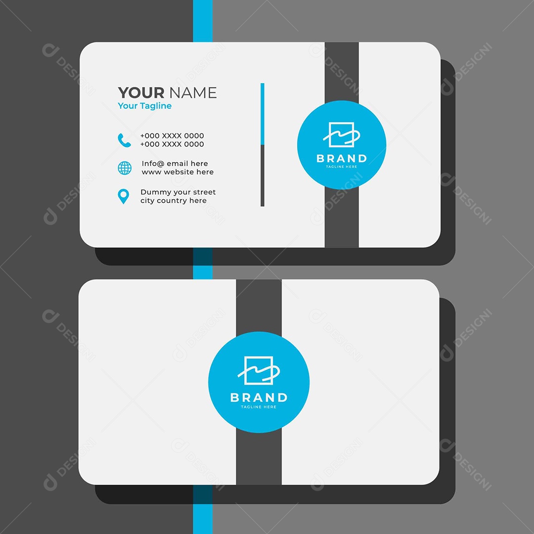 Modelo de Cartão de Visita Ilustração Vetor EPS + AI Editável