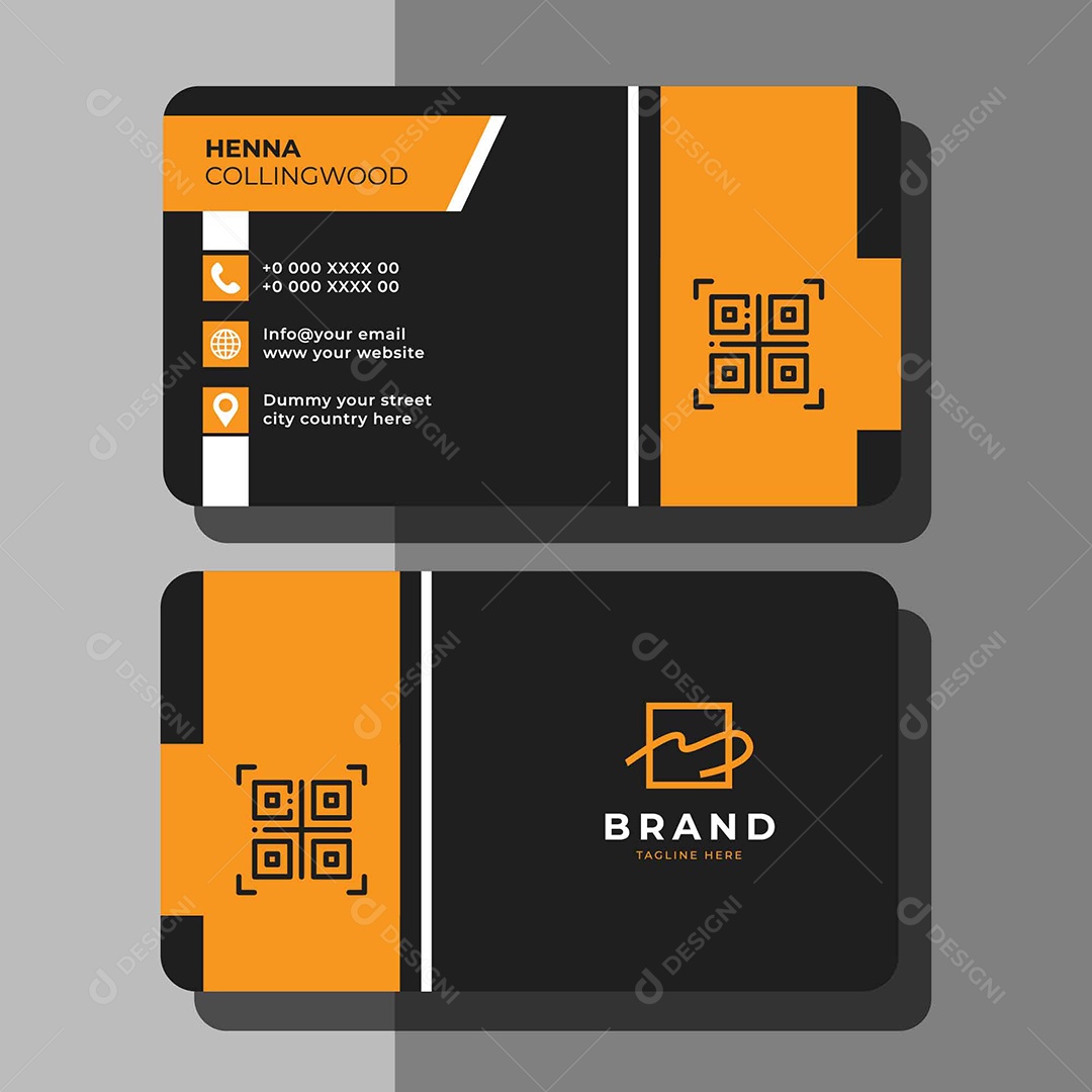 Modelo de Cartão de Visita Ilustração Vetor EPS + AI Editável