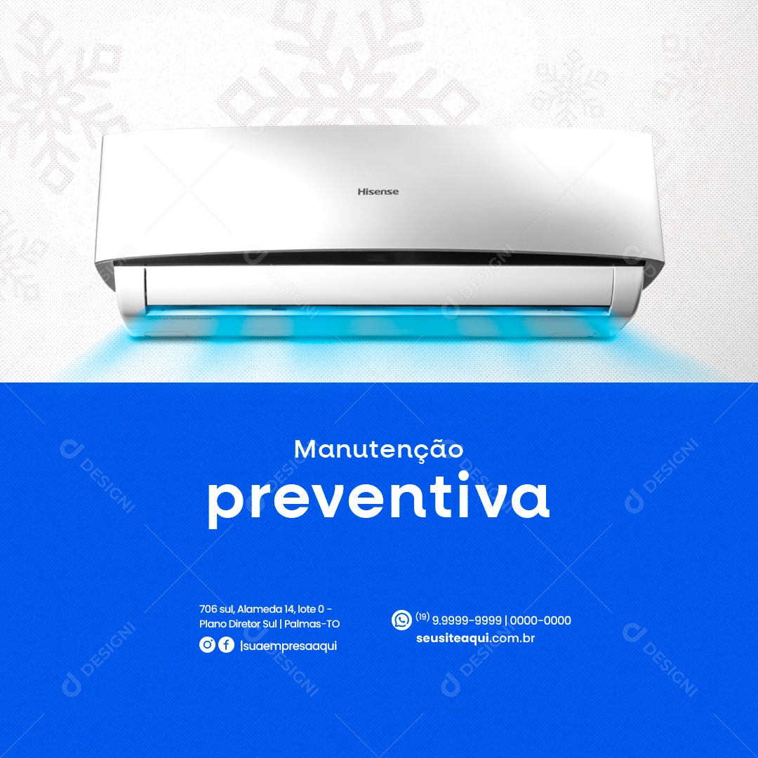 Ar Condicionado Manutenção Preventiva Social Media PSD Editável