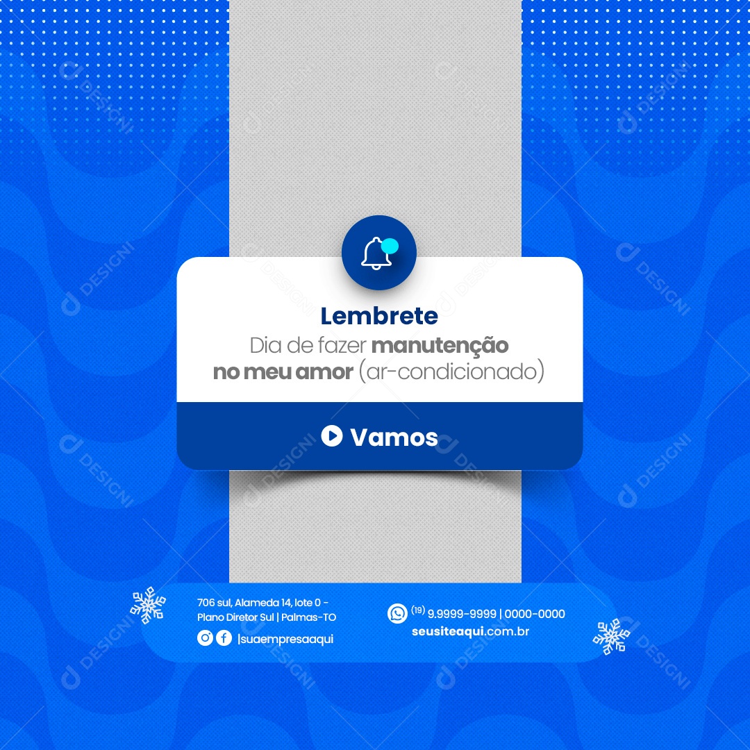 Ar Condicionado Lembrete Social Media PSD Editável