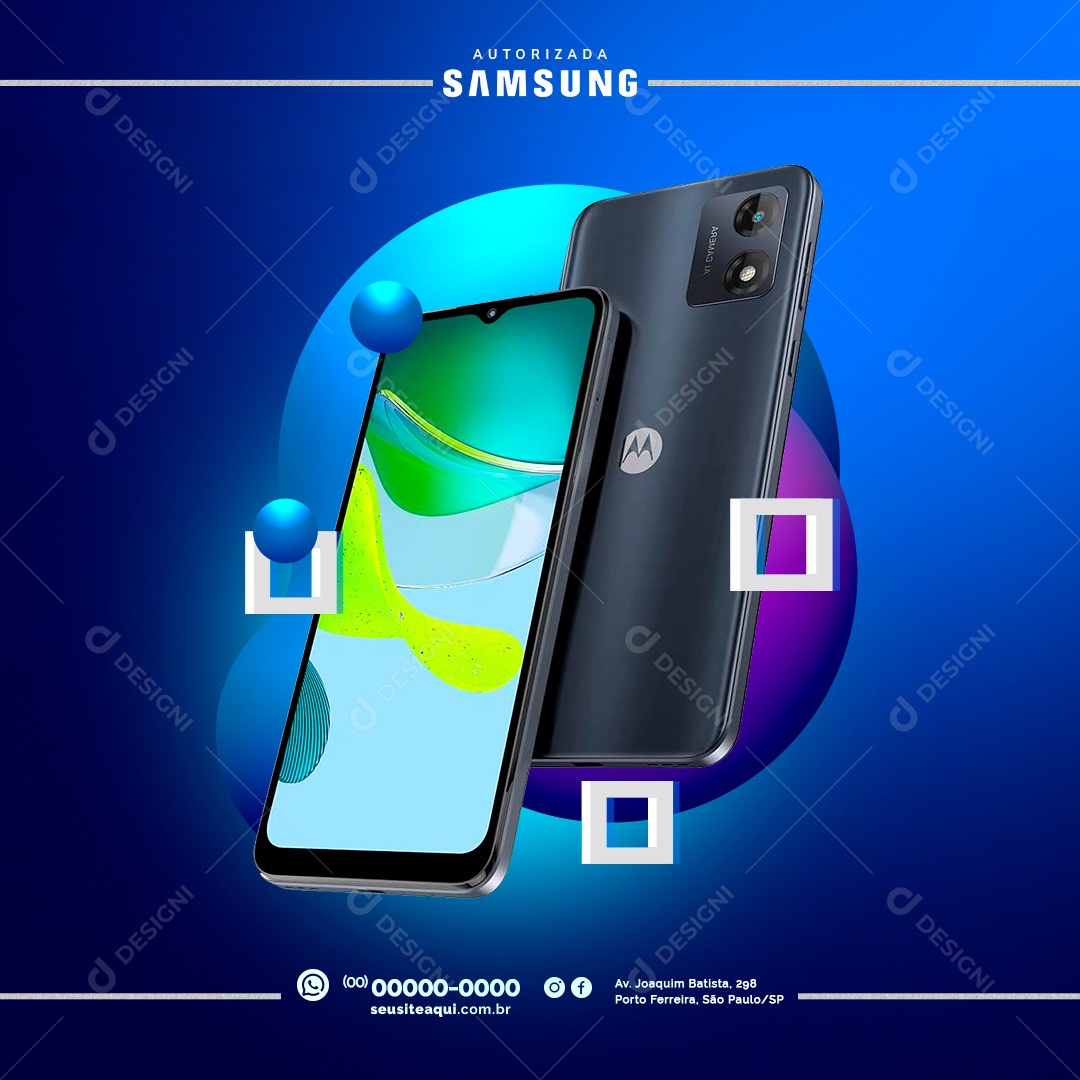 Loja de Celulares Motorola Social Media PSD Editável
