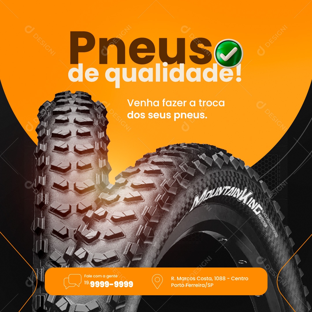 Bicicletaria Pneus de Qualidade Social Media PSD Editável