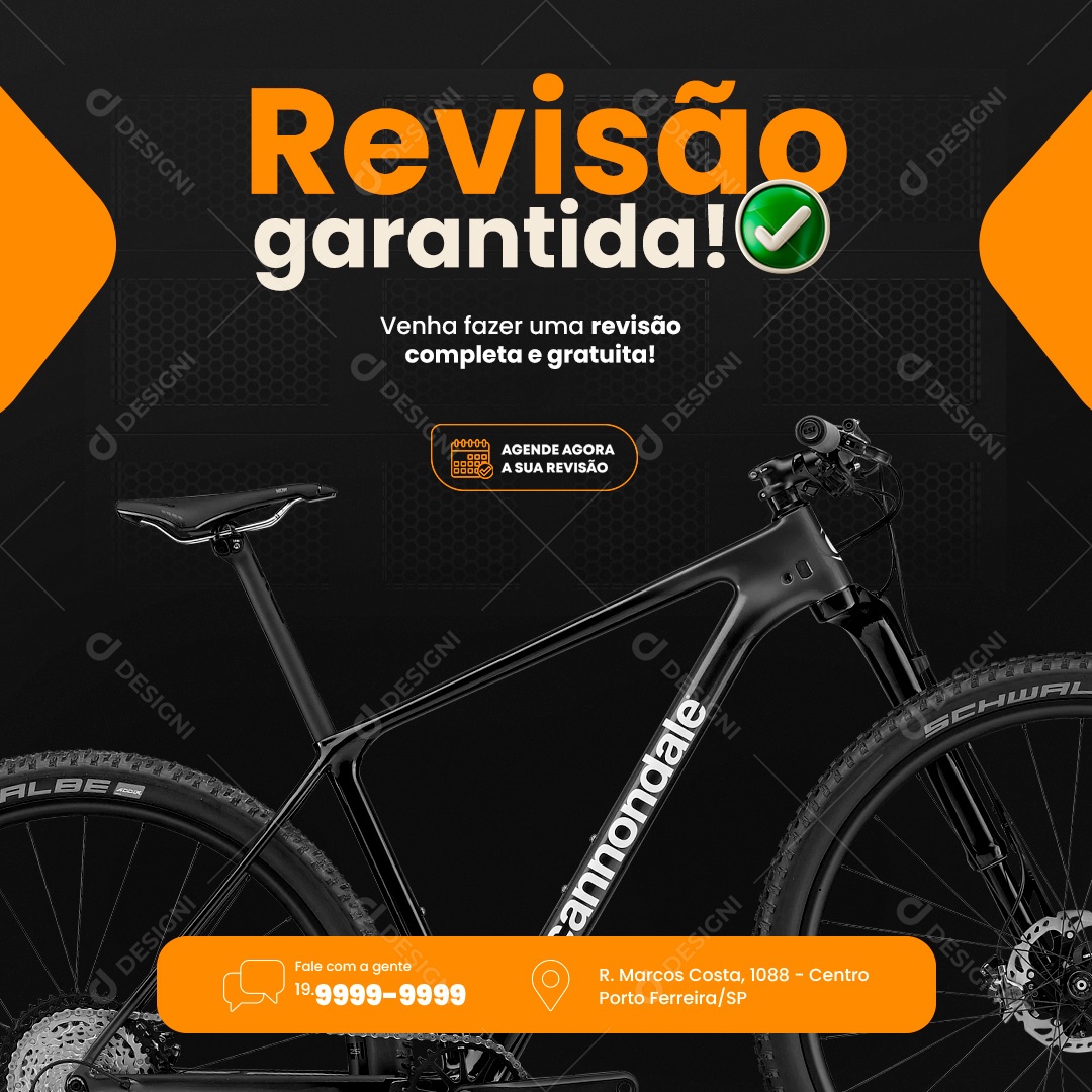 Social Media Bicicletaria Revisão Garantida PSD Editável