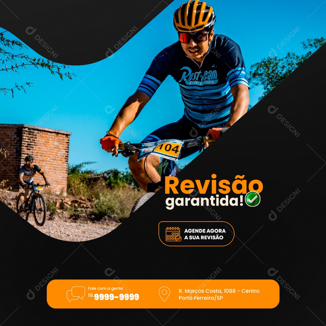Bicicletaria Revisão Garantida Social Media PSD Editável