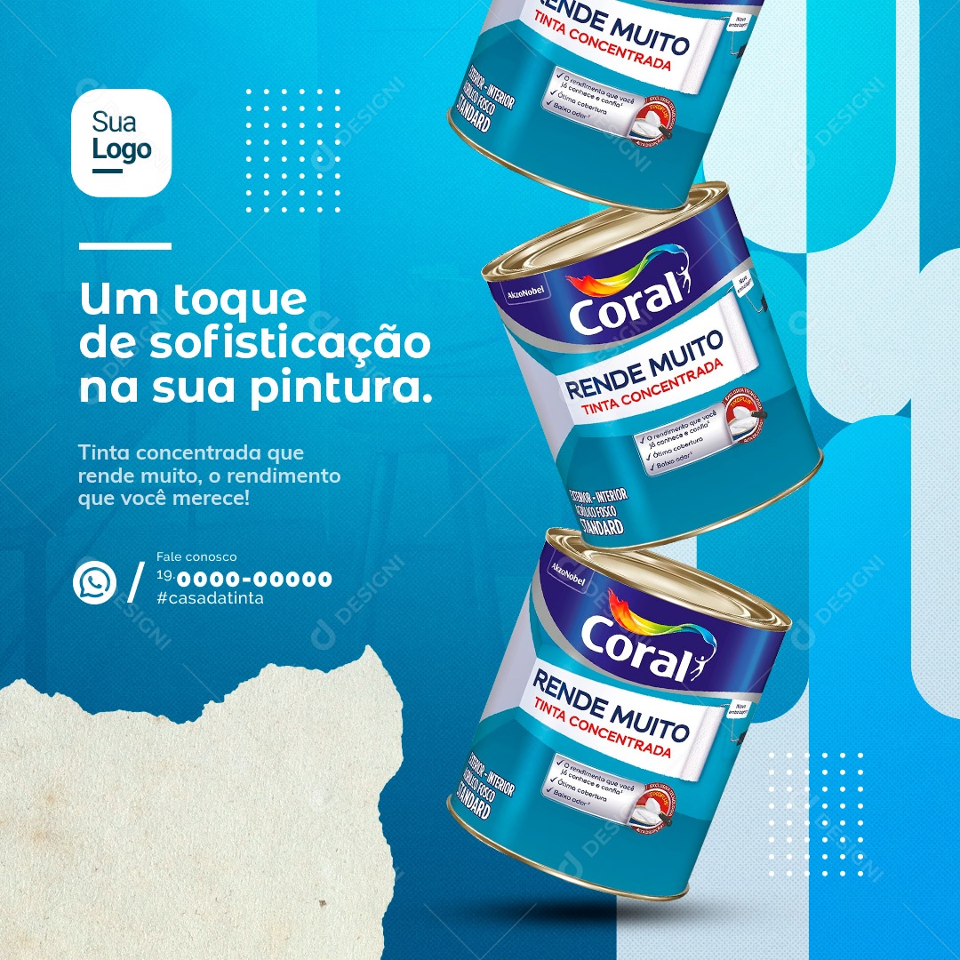 Loja de Tintas Um Toque de Sofisticação Social Media PSD Editável