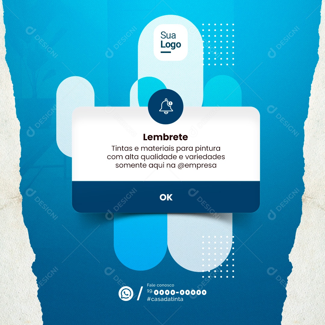 Loja de Tintas Lembrete Pintor Social Media PSD Editável