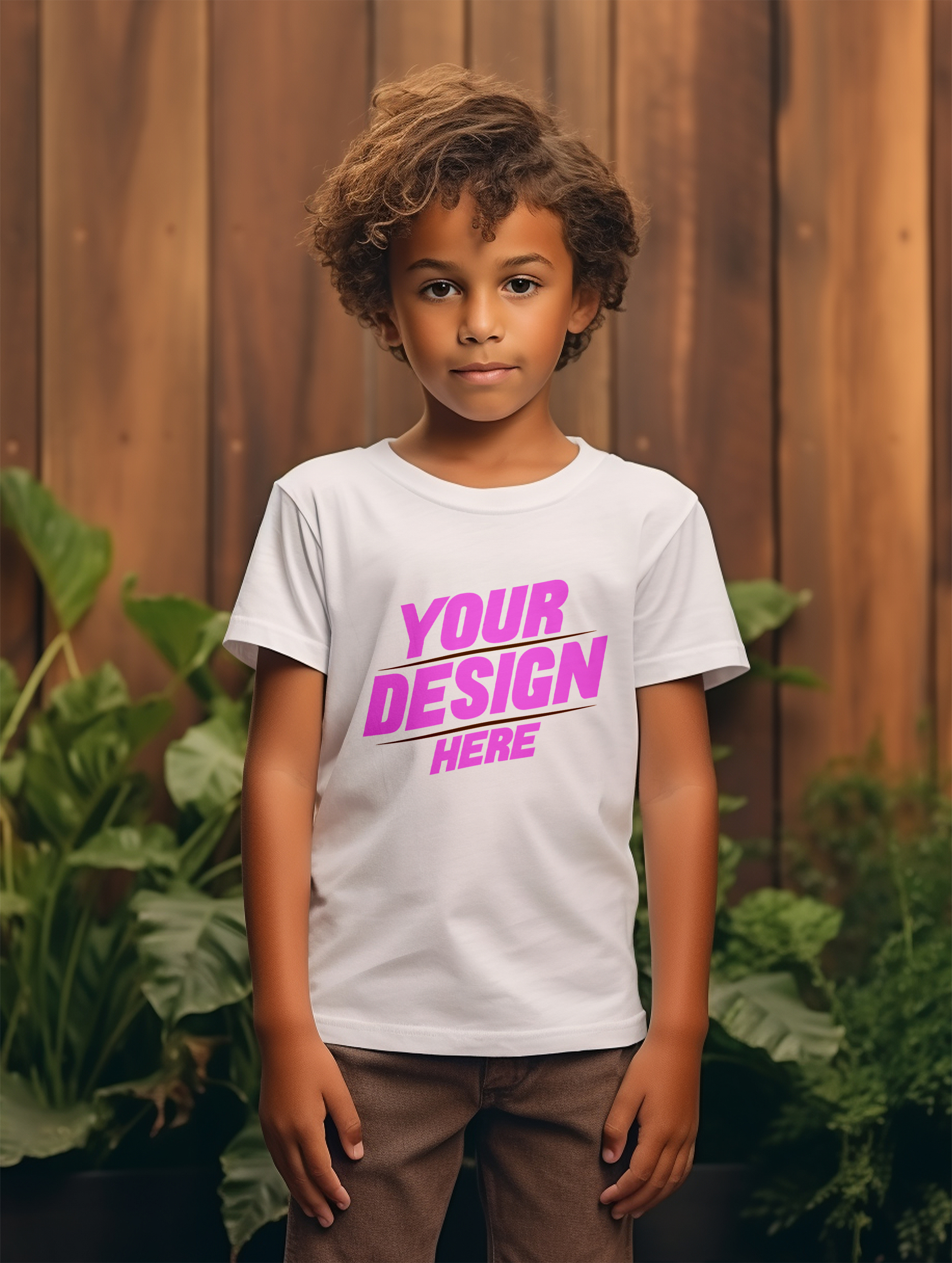 Mockup de Camiseta Branca Infantil PSD Editável