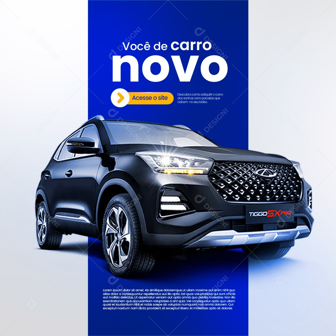 Concessionária Você de Carro Novo Social Media PSD Editável