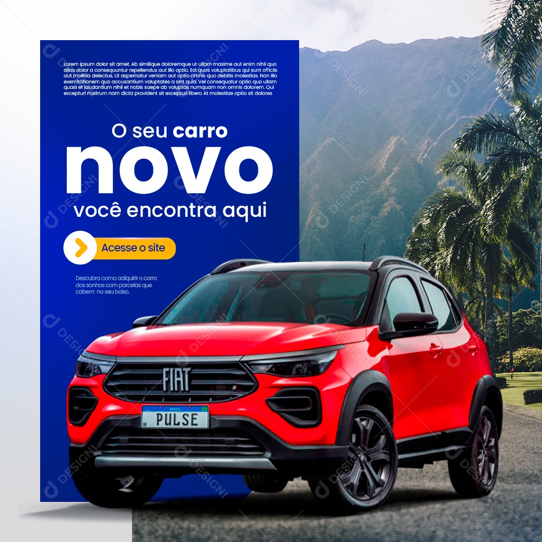Concessionária O Seu Carro Novo Você Encontra Aqui Social Media PSD Editável