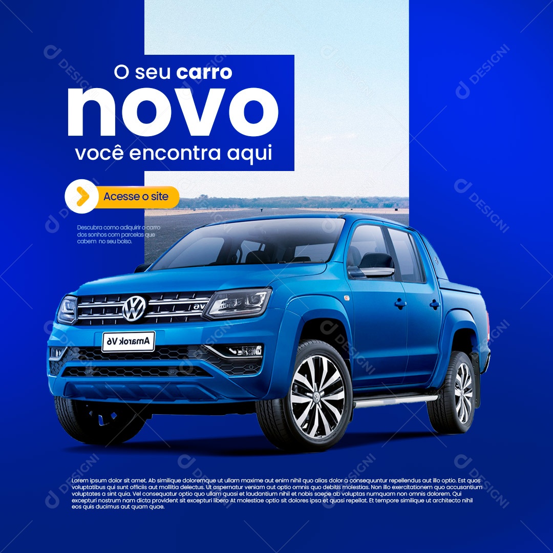 Social Media Concessionária O Seu Carro Novo Você Encontra Aqui PSD Editável