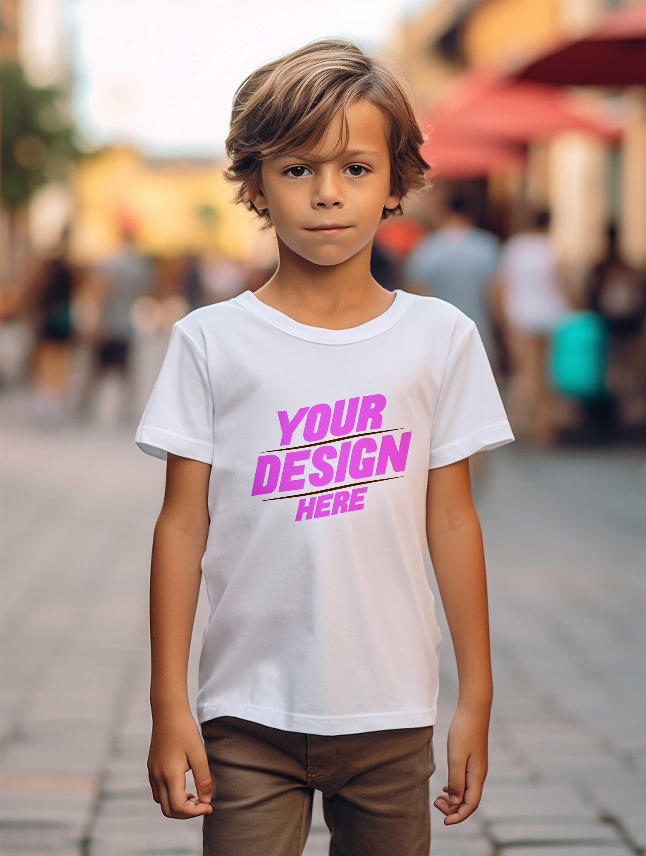 Mockup de Camiseta Branca Infantil PSD Editável