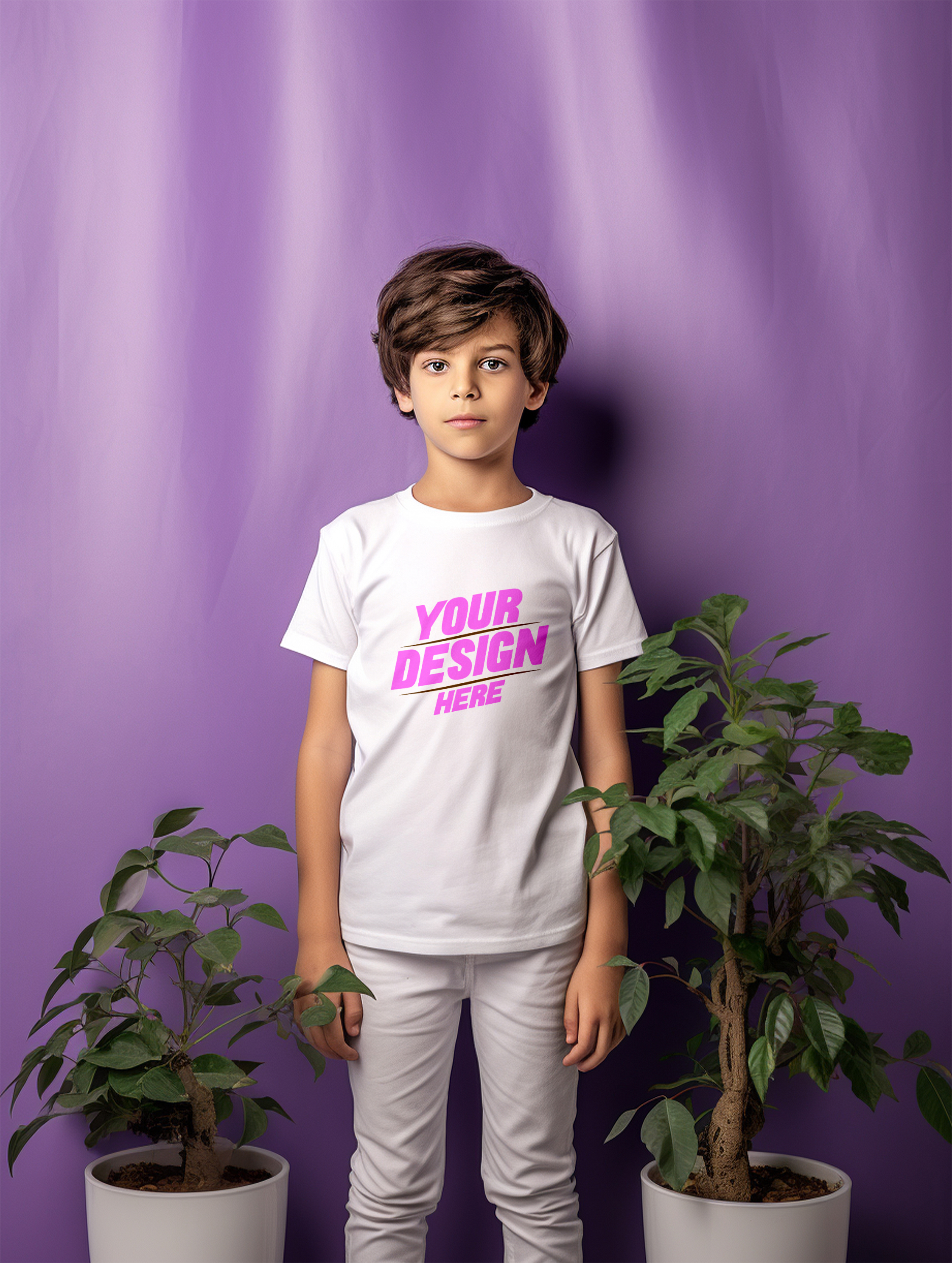 Mockup de Camiseta Branca Infantil PSD Editável