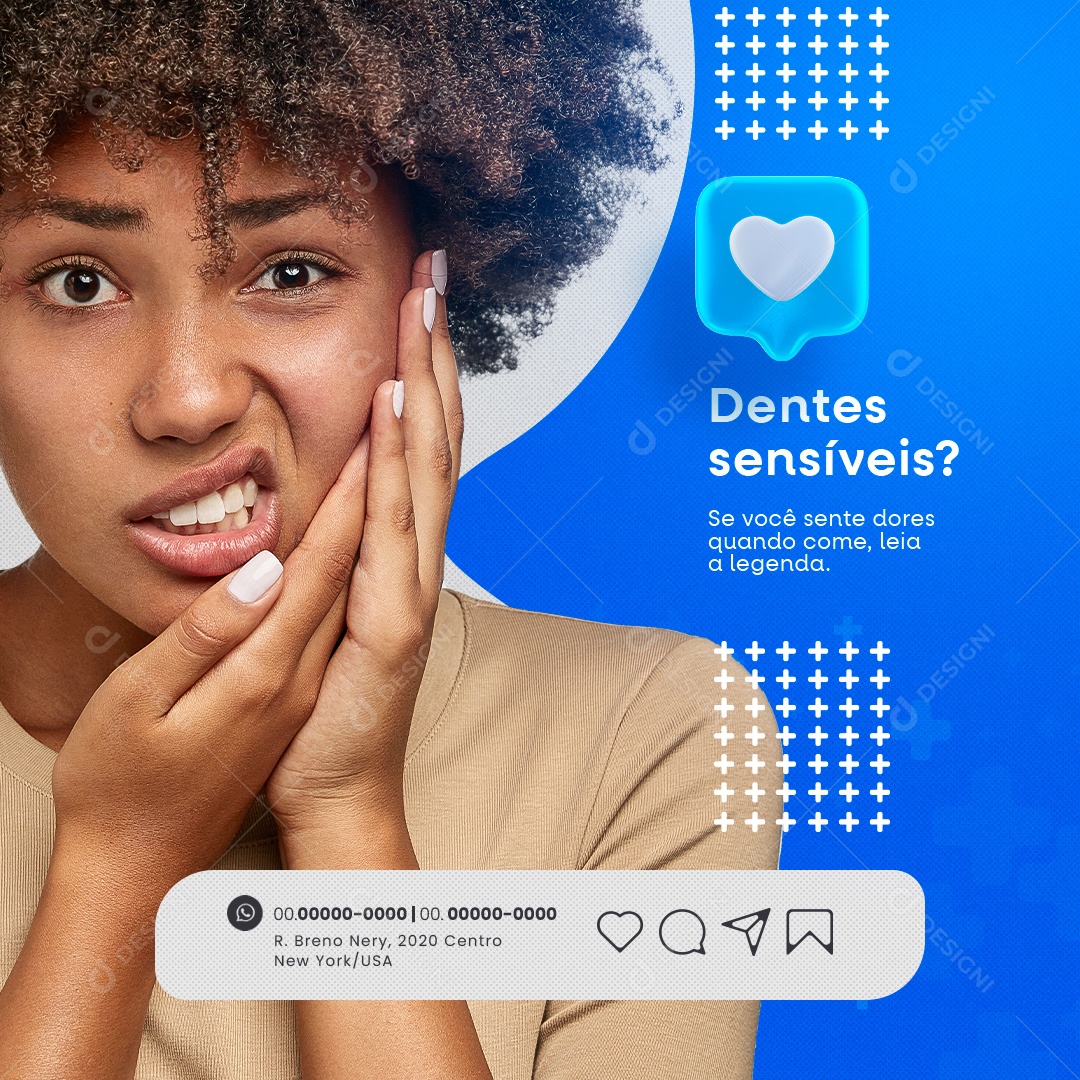 Dentista Dentes Sensíveis Social Media PSD Editável