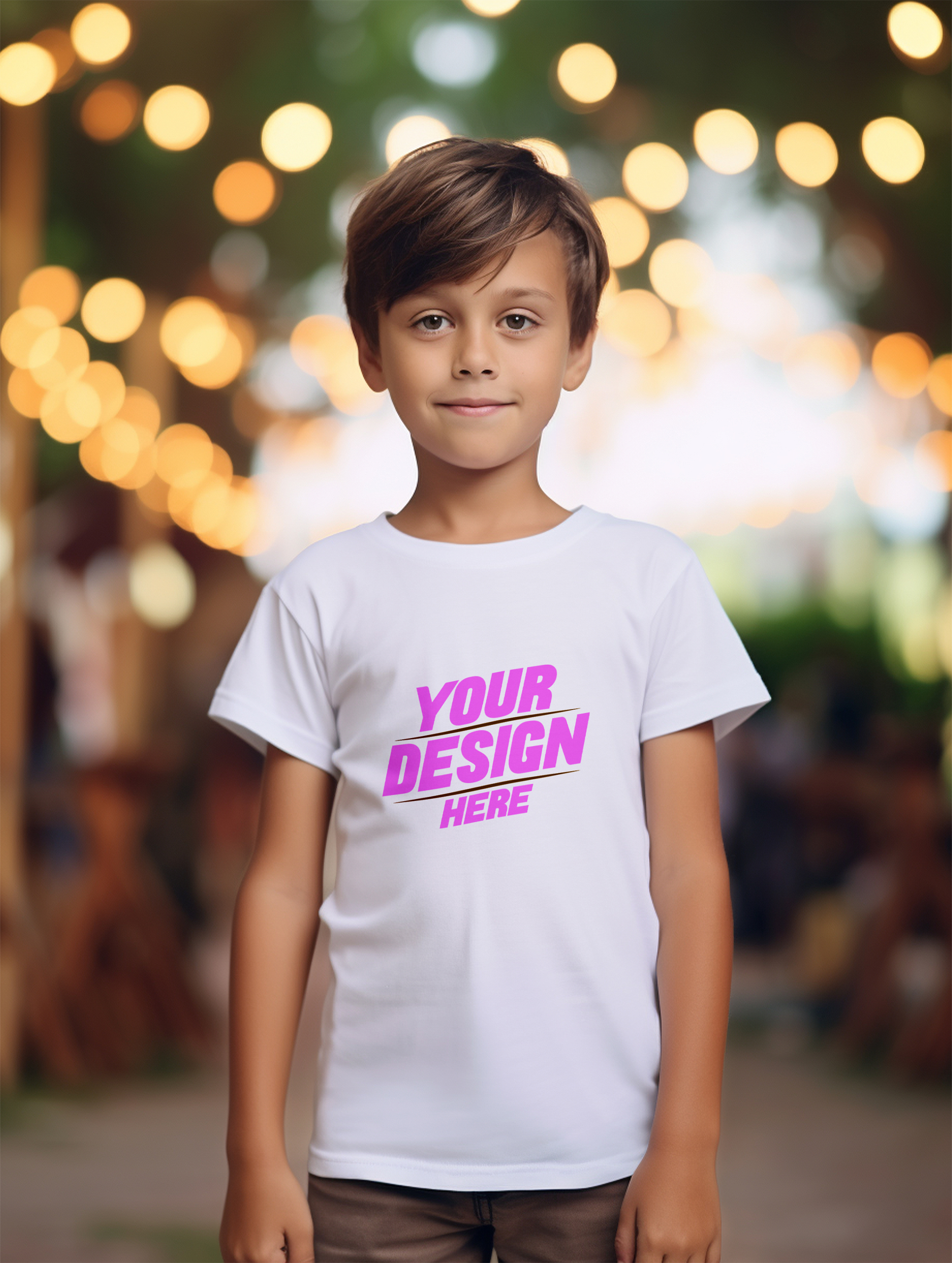 Mockup de Camiseta Branca Infantil PSD Editável