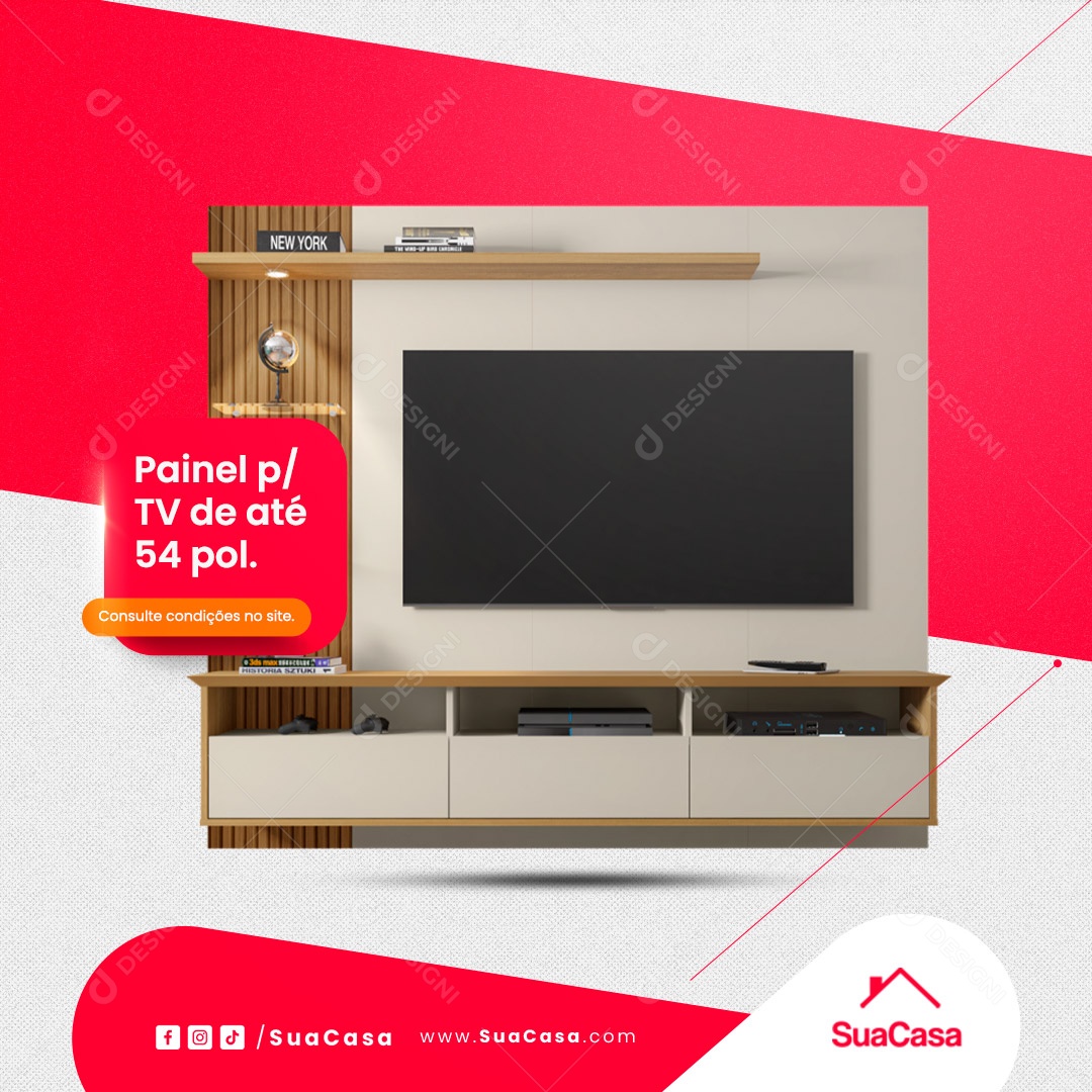 Loja De Eletrodomésticos Painel para Tv de Até 54 Polegadas Social Media PSD Editável