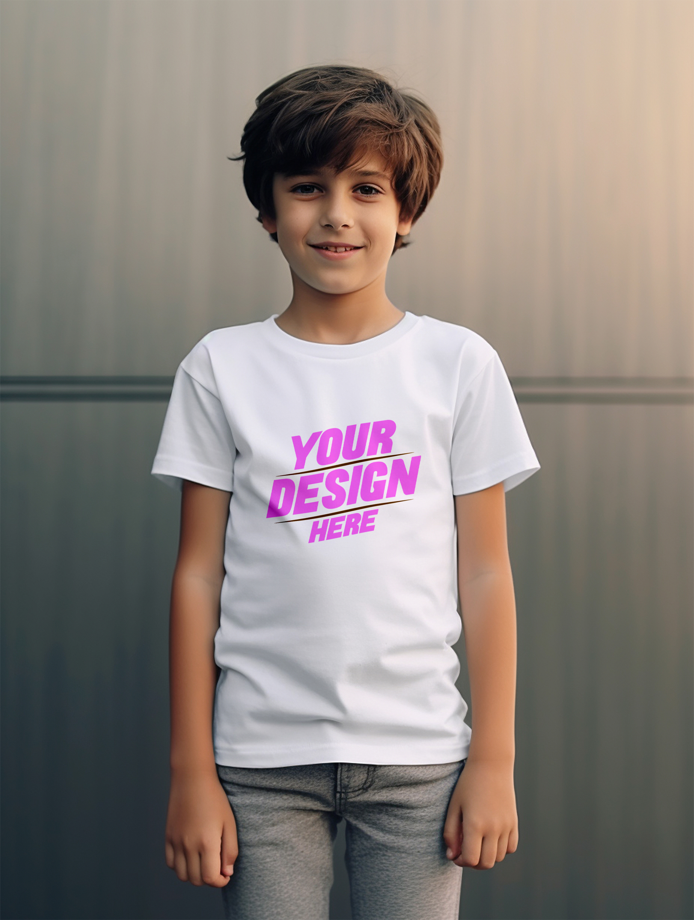 Mockup de Camiseta Branca Infantil PSD Editável