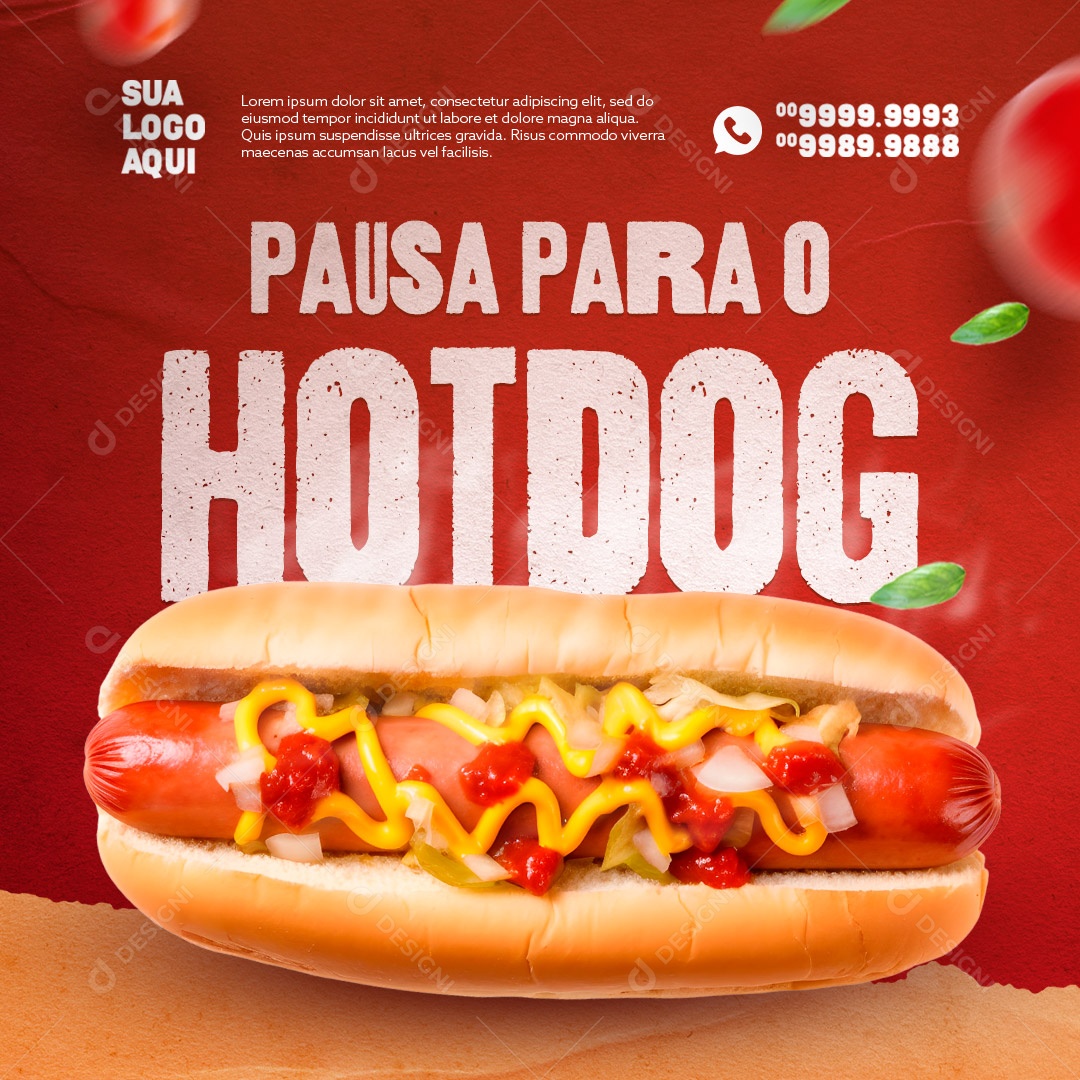 Social Media Cachorro Quente Pausa Para o Hot Dog PSD Editável